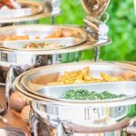selective focus point on catering buffet food in restaurant